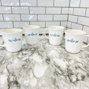 Corning Corelle Subtle Blue Coffee Tea Mugs Cup Set of 4 - Vintage